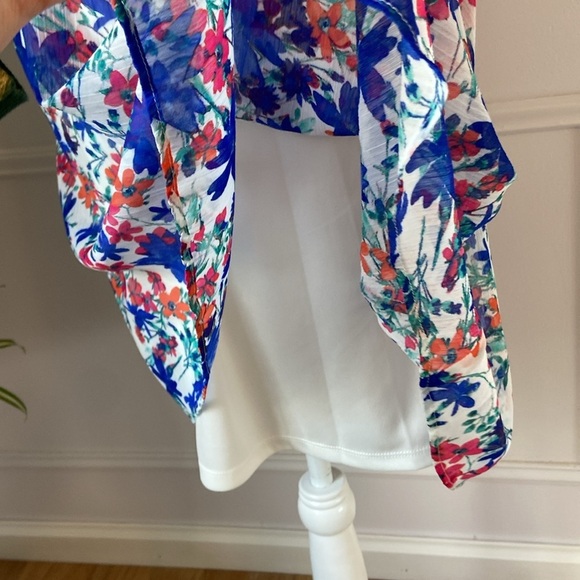 Calvin Klein Women's Puff-Sleeve Midi Dress, Atlantis Multi Size 6 Floral - Picture 8 of 14